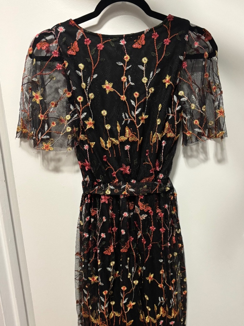 Baltic Born Katya Embroidered Maxi Dress in Black/Multi